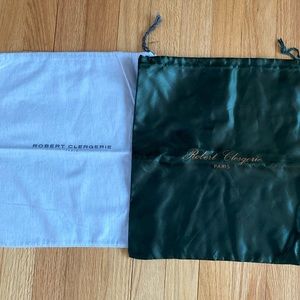 ROBERT CLERGERIE PARIS -Set of 2 Dust/Travel Bags - 1 Satin + 1 Flannel